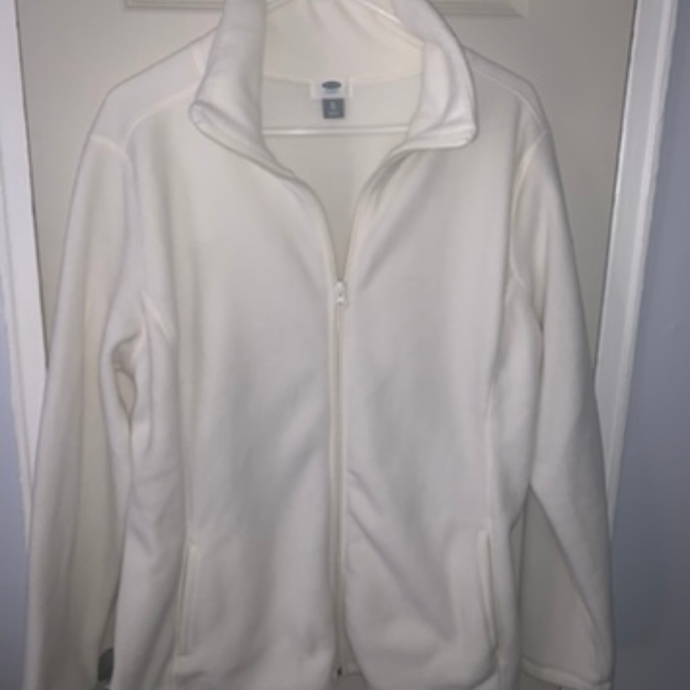 Fluffy White Zippered Sweater